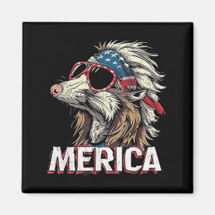 Opossum Possum - Lustiger 4. Juli Amerikanische Fl Magnet