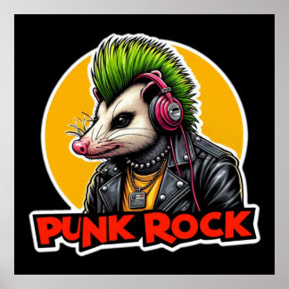 OPOSSUM PUNK ROCK GREEN POSTER