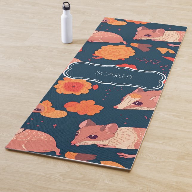 Opossum Retro Personalisiertes Muster Yogamatte (Beispiel)