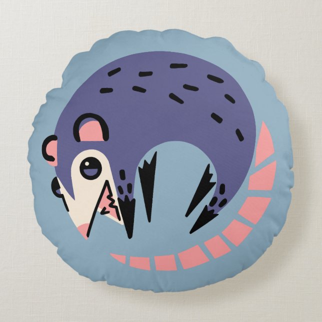 Opossum Rundkissen Rundes Kissen (Vorderseite)