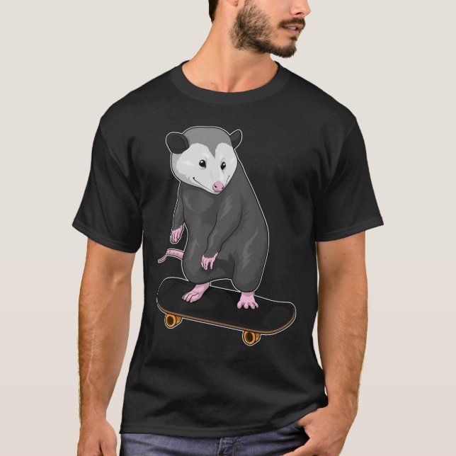 Opossum-Skater-Skateboard T-Shirt (Vorderseite)