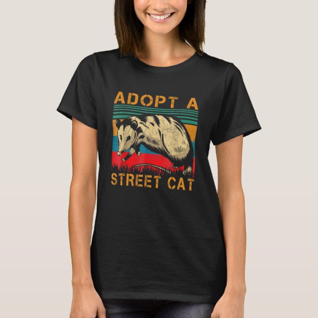 Opossum T-Shirts Adoptierte A Street Cat Opossum V (Vorderseite)