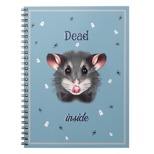 Opossum Tote Geister und Schädel Notizblock (Vorderseite)