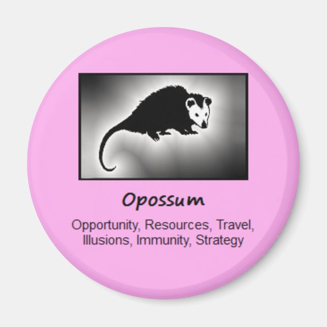 Opossum Totem Animal Spirit Magnet (Vorne)