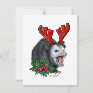 Opossum - Weihnachtskarte Feiertagskarte
