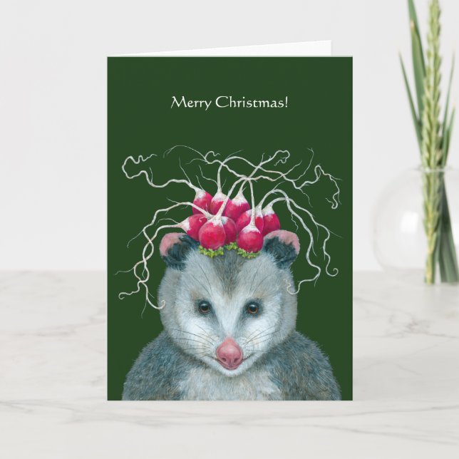 Opossum Weihnachtskarte Karte (Vorderseite)