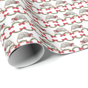 Opossum-Weihnachtspapier Geschenkpapier