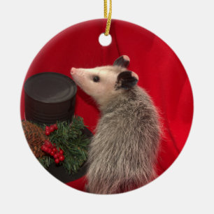 Opossum-Weihnachtsverzierung Keramik Ornament