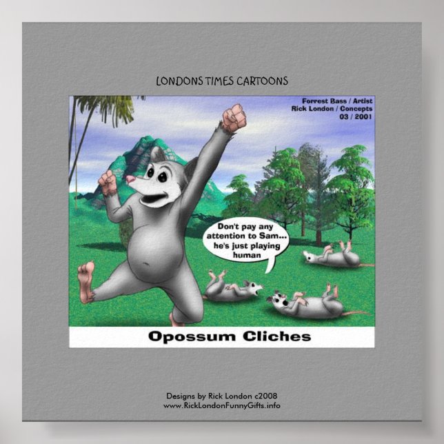 OPossummen Playing Dead Funny Canvas Print Poster (Vorne)