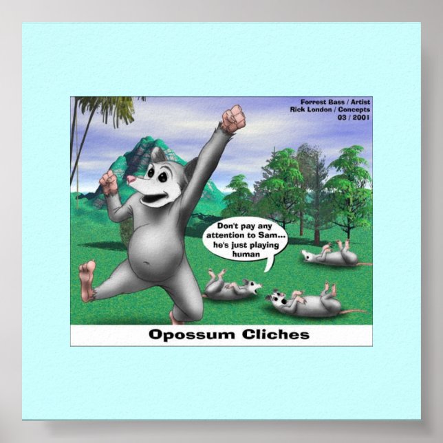 OPossummen Toter Cartoon Witziges Poster (Vorne)