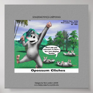 Opossums spielen tot Lustiger Leinwanddruck Poster