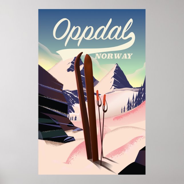 Oppdal Norway Ski Poster. Poster (Vorne)