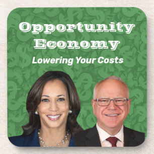 Opportunity Economy Harris Walz 2024 Getränkeuntersetzer