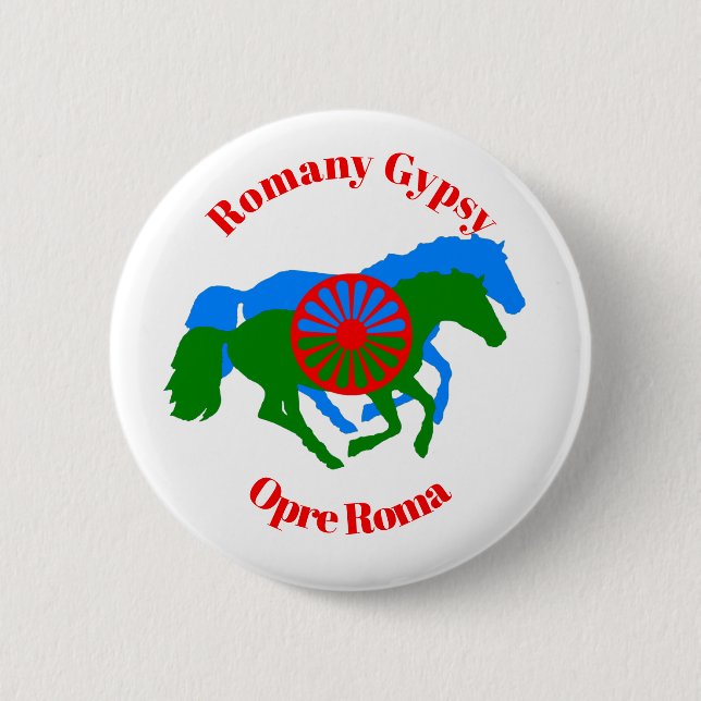 Opre Roma Romany Sinti und Roma Button (Vorderseite)