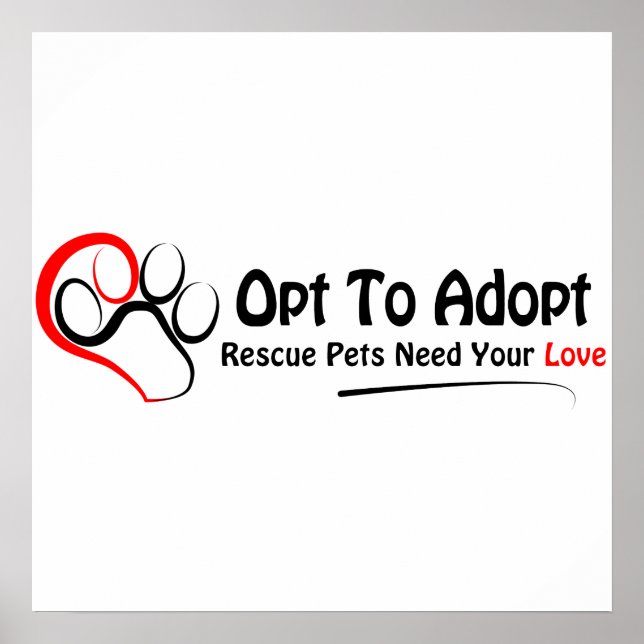Opt To Adopt Poster (Vorne)