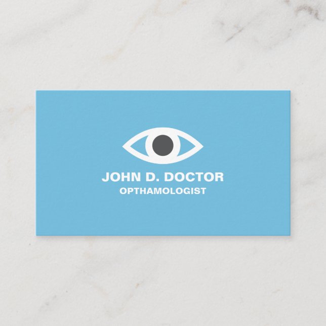 Opthamologue ou carte de visite bleu optométriste (Devant)