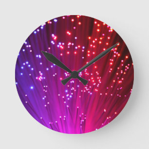 Optical Fibers Runde Wanduhr