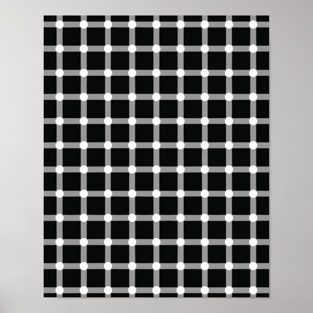 Optical Illusion Design Disappearing Black Dots Poster (Vorne)