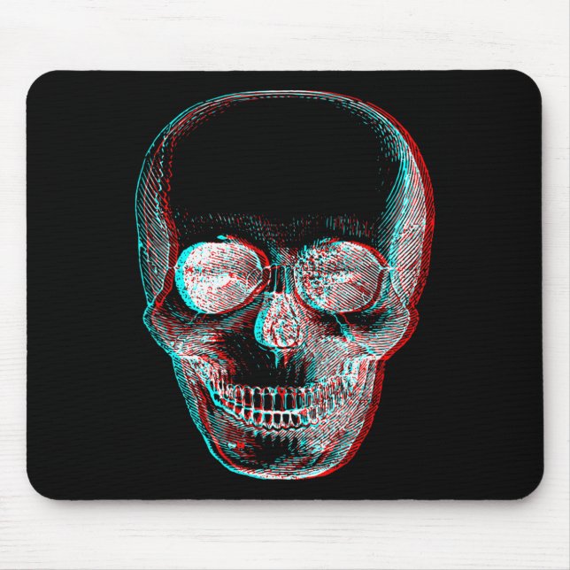 Optical Illusion Halloween Skeleton Skull  Mousepad (Vorne)
