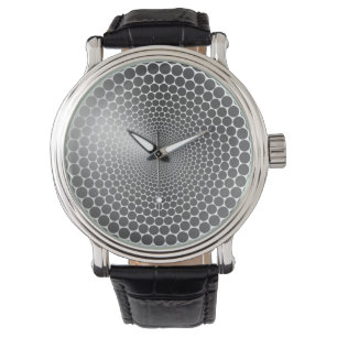 Optical Illusion Schwarzer Gradientenwinkel Silver Armbanduhr