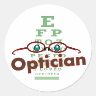 Optiker--Augendiagramm Geschenke Runder Aufkleber