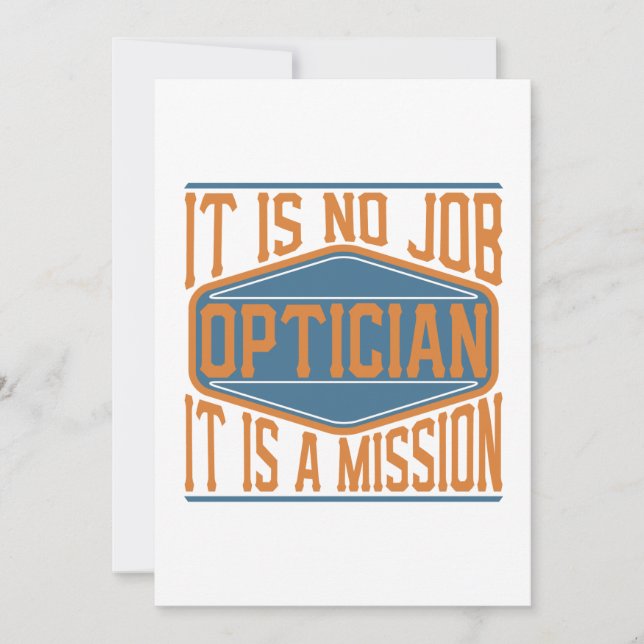 Optiker - es ist kein Job, es ist ein Auftrag Dankeskarte (Vorderseite)