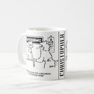 Optiker wird nach "Spanish Eyes" gefragt Kaffeetasse