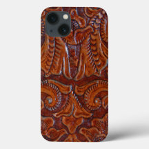 Optimaler LederDRUCKER im iPhone-Fall Cognac Brown