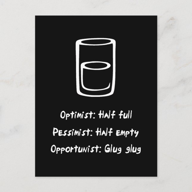 Optimistin Postkarte (Vorderseite)