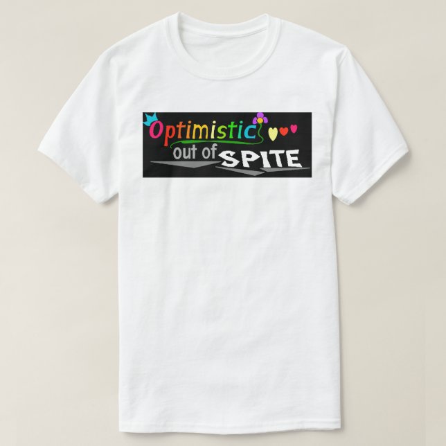 "Optimistisch" in der Farbe T-Shirt (Design vorne)