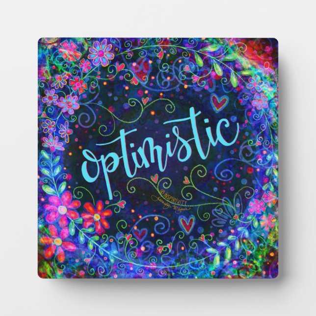 Optimistische Hübsche blaue Flora-Inspirivität Fotoplatte (Vorderseite)