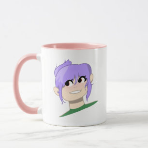 Optimistische weibliche Cartoon-Gesichter Tasse