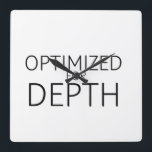Optimized For Depth Minimalist Technical Quadratische Wanduhr<br><div class="desc">Synchronize your sessions. A sleek,  high-contrast wall clock featuring bold technical typography,  designed for the studio where time is allocated to deep work.</div>