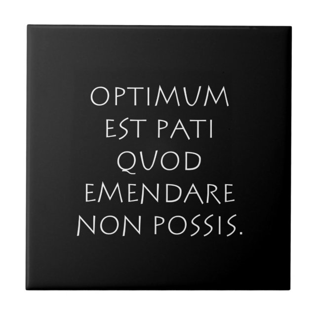 Optimum est pati quod emendare non posa fliese (Vorderseite)