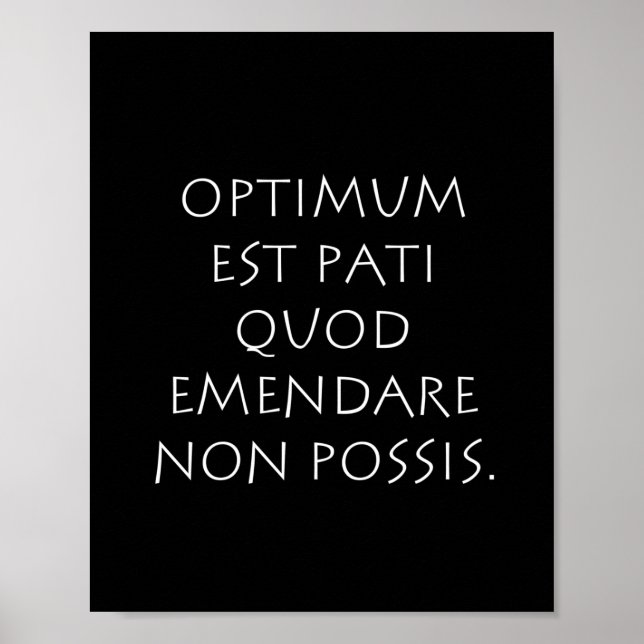Optimum est pati quod emendare non possis poster (Vorne)