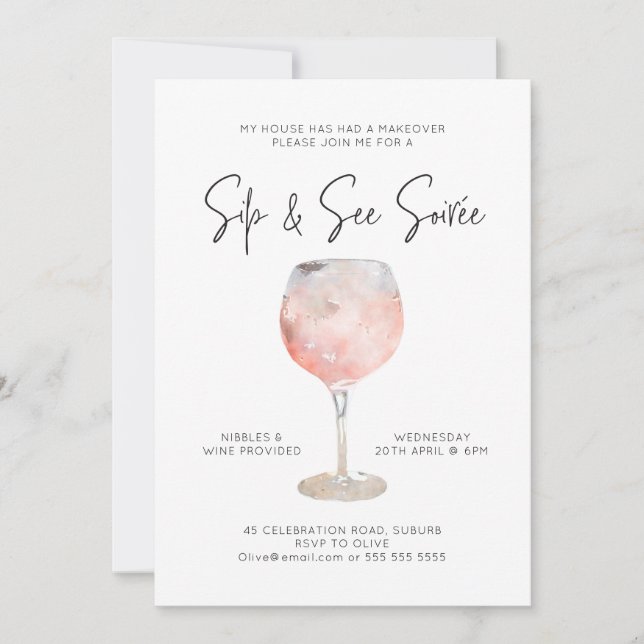 Option 1: Invitation Sip & See Soiree (Devant)