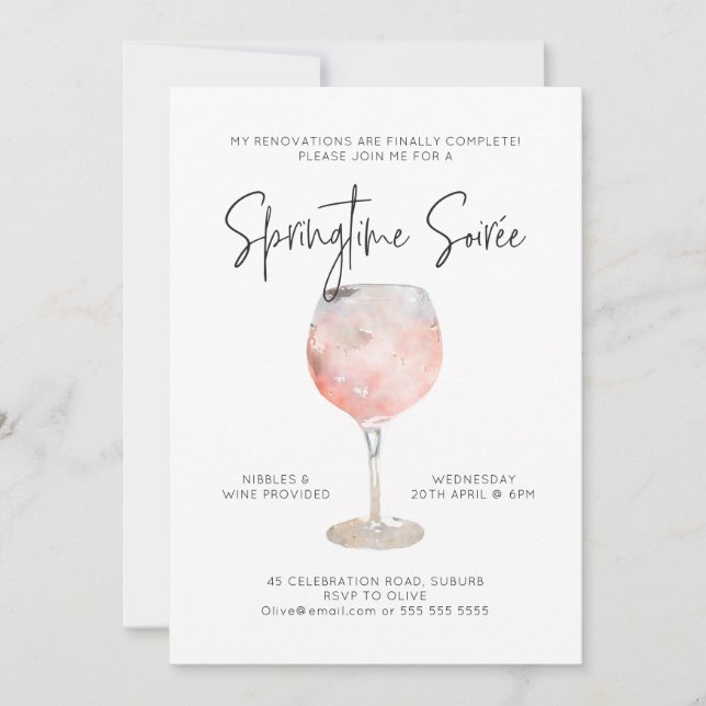 Option 3: Einladung zur Springtime Soiree (Vorderseite)