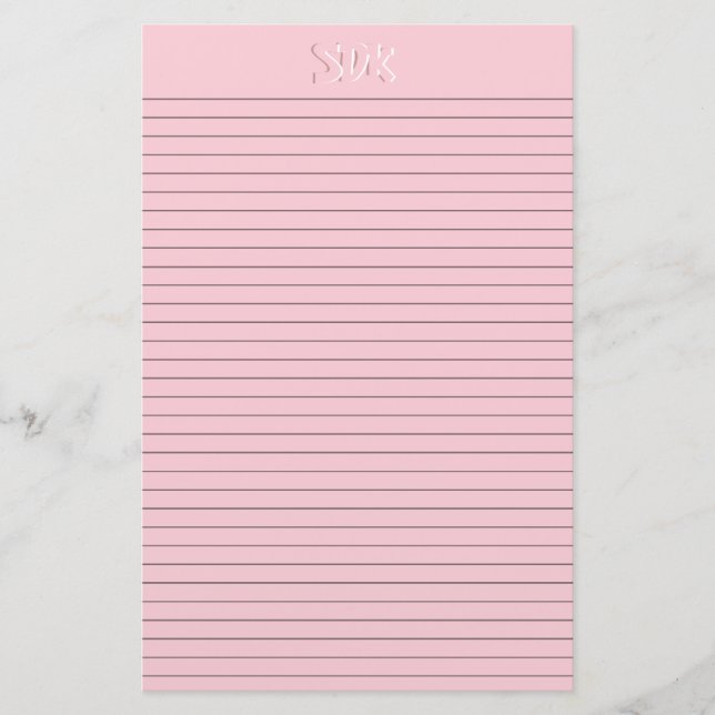 Optionale Linien für das rosa Papier Monogram (Vorderseite)