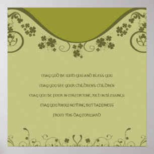 Optionaler Rahmen für eine alte IRISH-WEDD-Segen Poster
