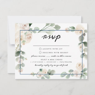 Optionen für das Blaue UAWG mit weißer Rose RSVP Karte