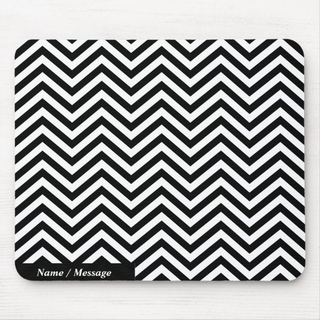 Optionen für das Schwarz-Weiß-Zig-Zag 1 Mousepad (Vorne)