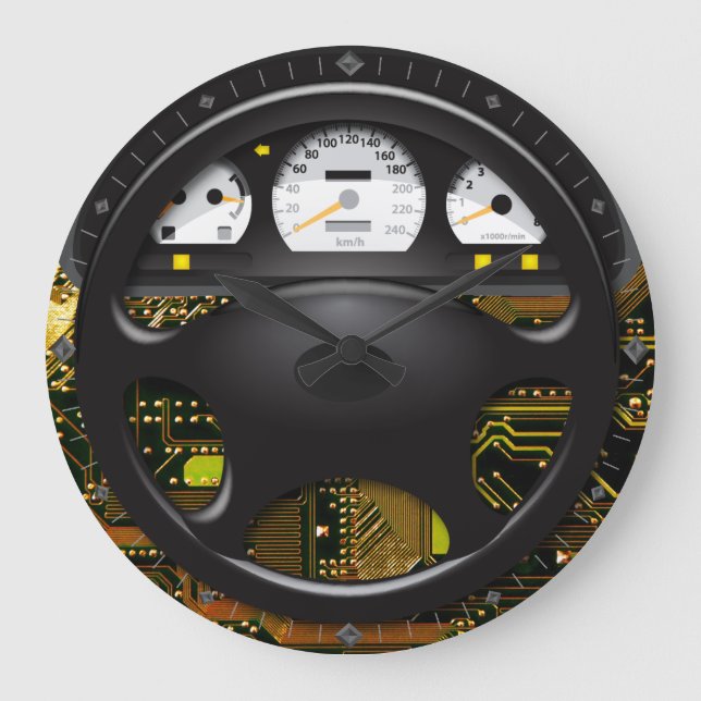 Optionen für die Auto-Rad-2-Wall-Uhr Große Wanduhr (Vorderseite)
