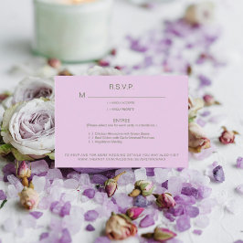 Optionen zum Abendessen mit der RSVP-Karte RSVP Karte