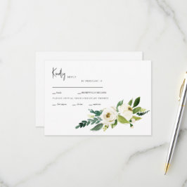 Optionen zum Abendessen mit weißer Blume RSVP-Kart RSVP Karte
