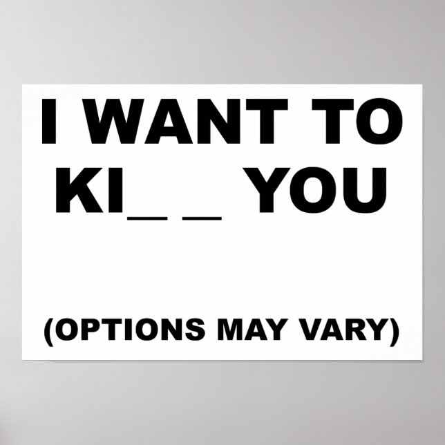 Options May Vary Funny Poster (Vorne)