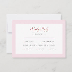 Options officielles de dîner rose et rouge RSVP