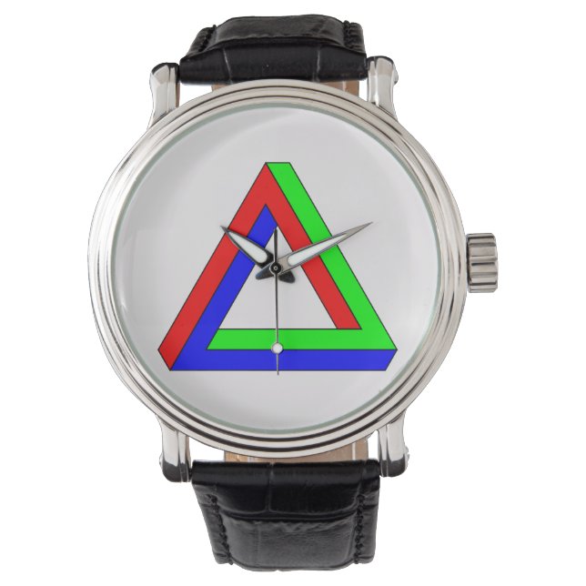 optische Dreiecksillusion Armbanduhr (Vorderseite)