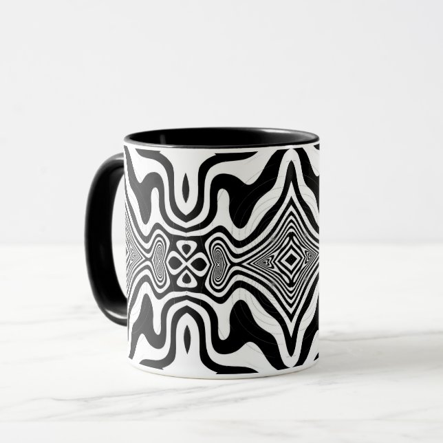 Optische Illusion 8 Abstraktes Design Tasse (Vorderseite Links)