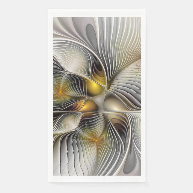 Optische Illusion Abstraktes 3D-Fraktal mit Tiefe Serviette (Vorderseite)