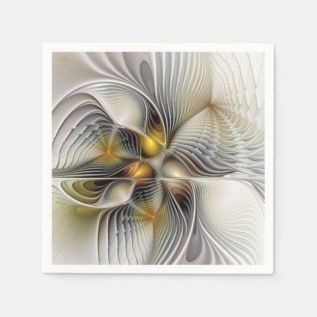 Optische Illusion Abstraktes 3D-Fraktal mit Tiefe Serviette (Vorderseite)